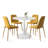 Folmar 4 - Person Dining Table Sets With 35'' Round Table & 4 Upholstered Fabric Chairs-95092215
