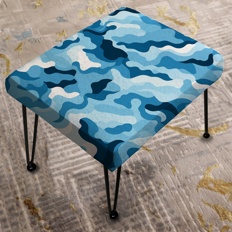 Blue Camouflage Skies - Repose-pieds rectangulaire camouflage