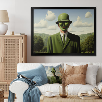 Portrait d'un homme vert surréalisme - art mural surréalisme