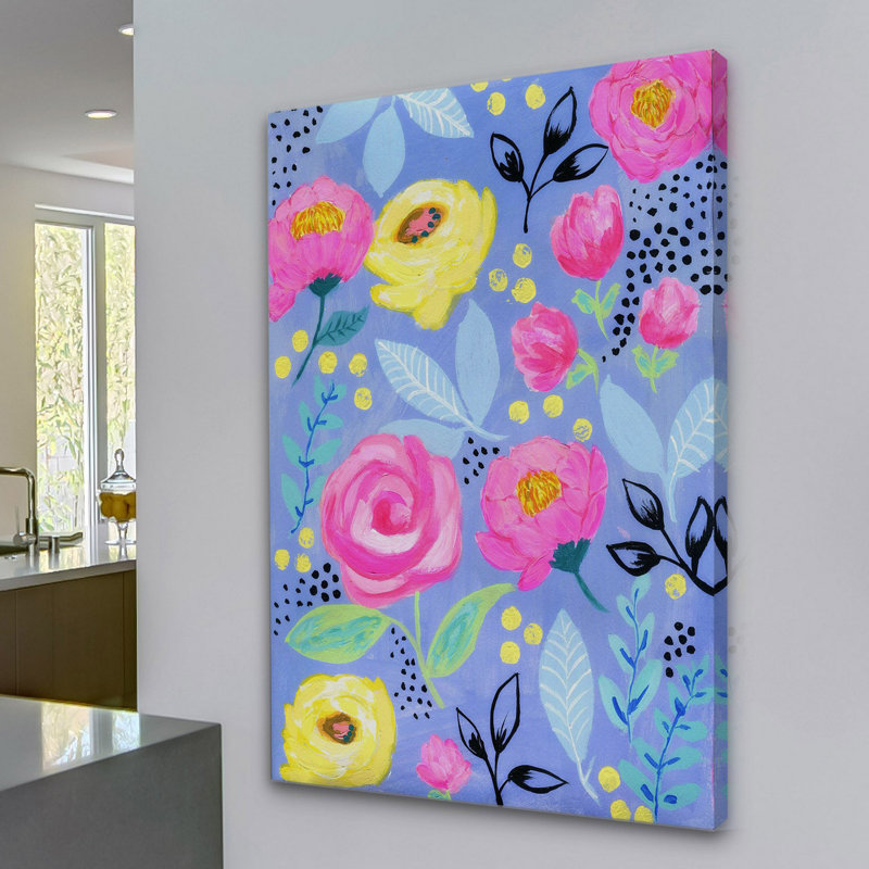 «Mixed Floral» par Jill Lambert, reproduction sur toile tendue, H 45 po x l 30 po x P 1,5 po