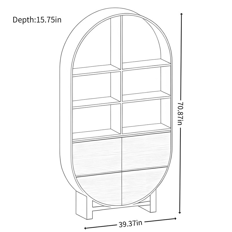 Modern and Simple Arched Display Cabinet