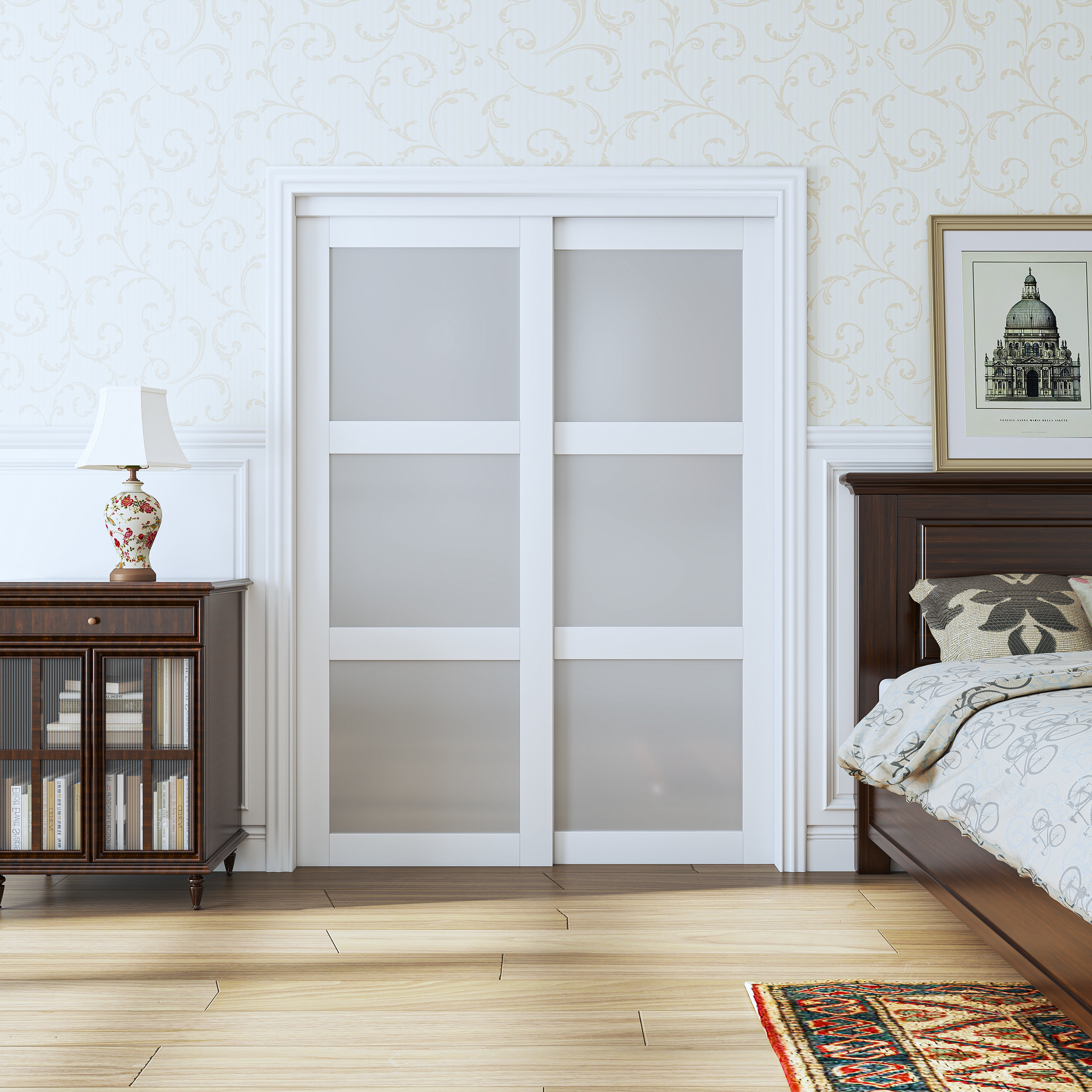 Imported Furniture Residential Glass Wardrobe, For Home, Model