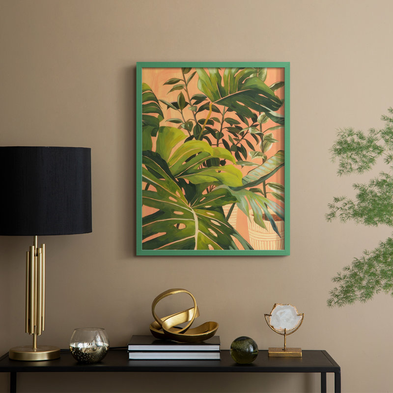 Golden Hour Greenery II, reproduction encadrée - bois massif, H 30 po x l 24 po, Vert