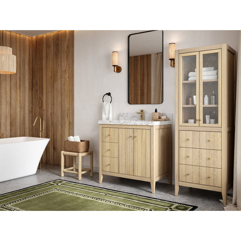 36 po. X P 22 po Meuble-lavabo central en quartz D, Onyx 2 po