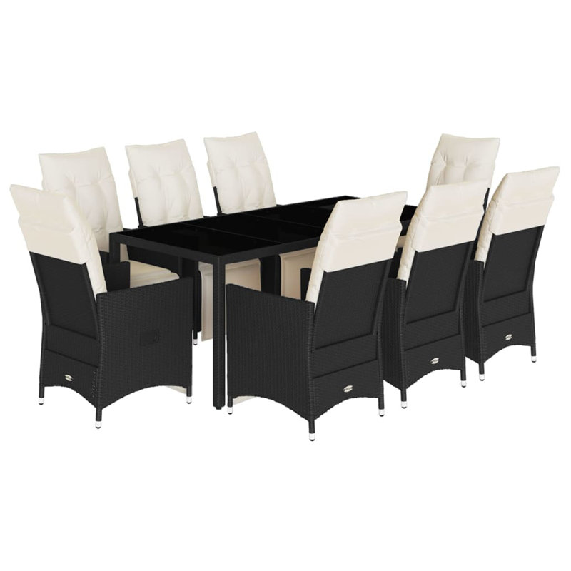  Garden Dining Set Black