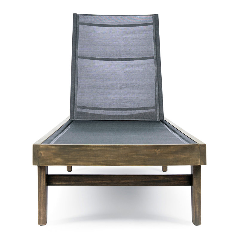 Summerland Chaise Lounge - Dark Grey Mesh, Natural, Gray