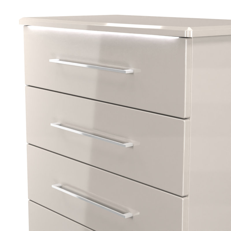 77 cm W Chest of 5 Drawers, Beige