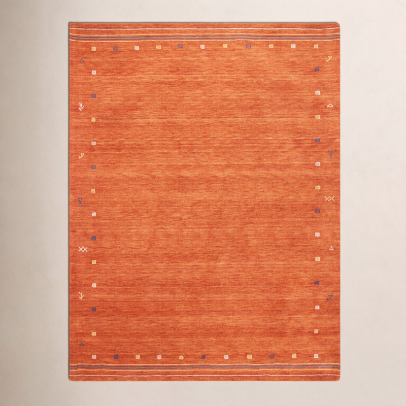 Tapis rouille en laine Danette, Rectangle 8 pi x 10 pi