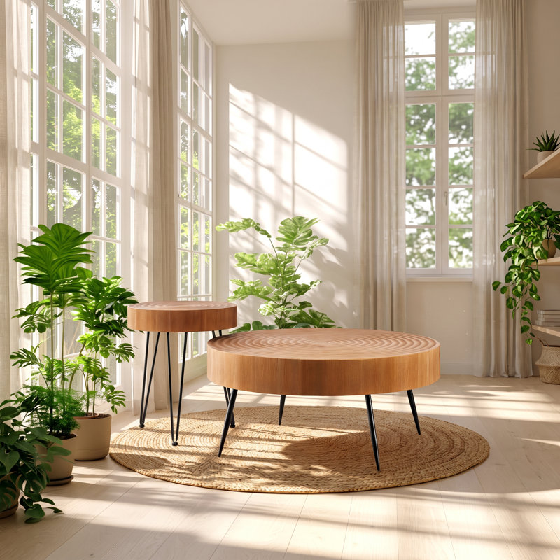 Ensemble de 2 tables basses et d'appoint VEVOR en MDF, pieds en métal, dimensions : 87,5 cm (L) x 18 cm (P) x 88,5 cm (H).
