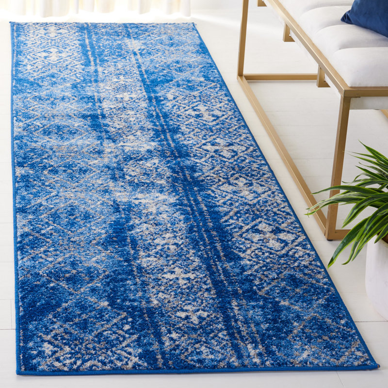 Tapis à motif géométrique Nicarla, Tapis de couloir 2 pi 6 po x 8 pi