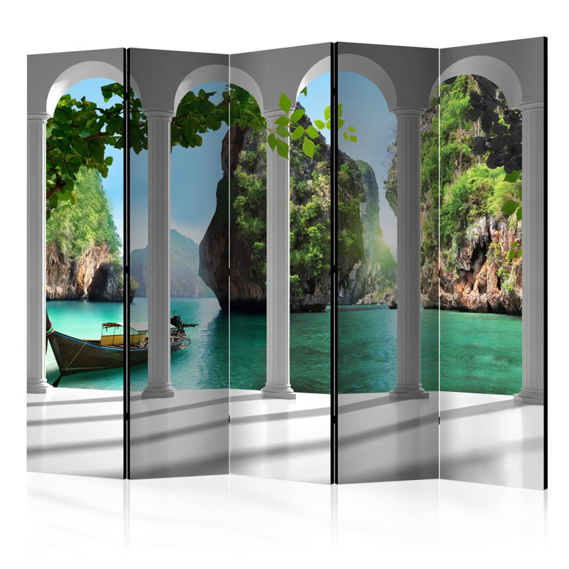 225cm W x 172cm H 5 - Panel  One Sided Room Divider Folding Room Divider