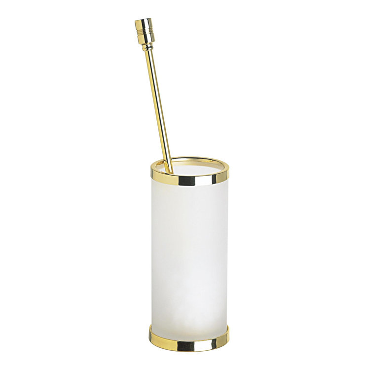 Concept Line 16,9 po H Brosse de toilette et support autoportant, Chrome et or