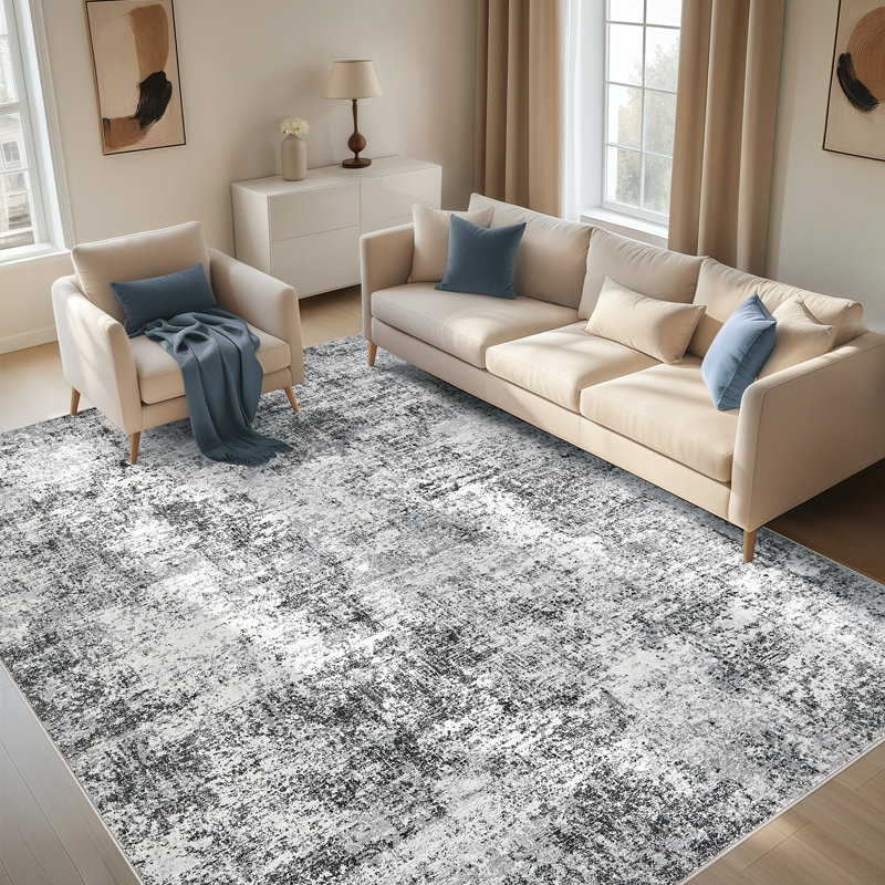 Area Rug Living Room Rugs Soft Indoor Carpet Modern Abstract Rug with Non Slip Rubber Backing for Under Dining Table Nursery Home Office Bedroom