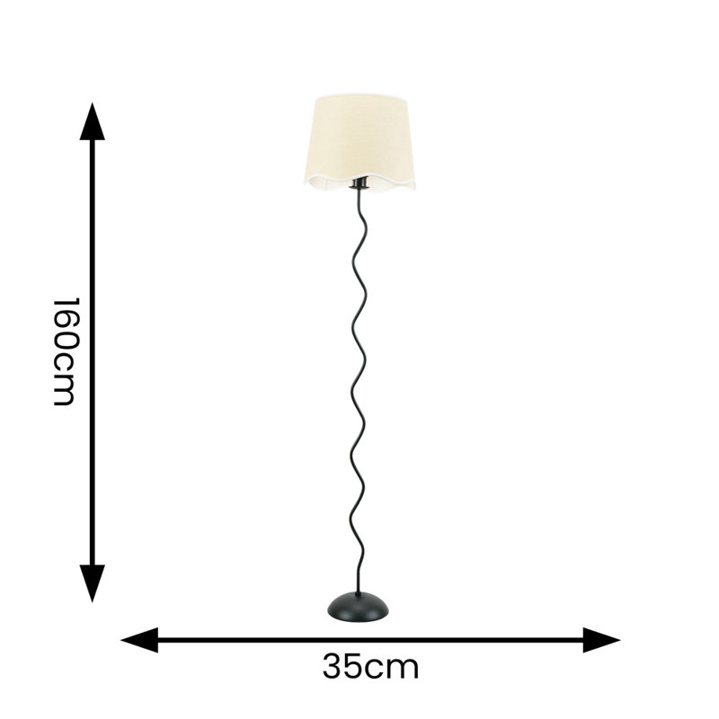 Roswitha 160cm Traditional Floor Lamp, No, Natural