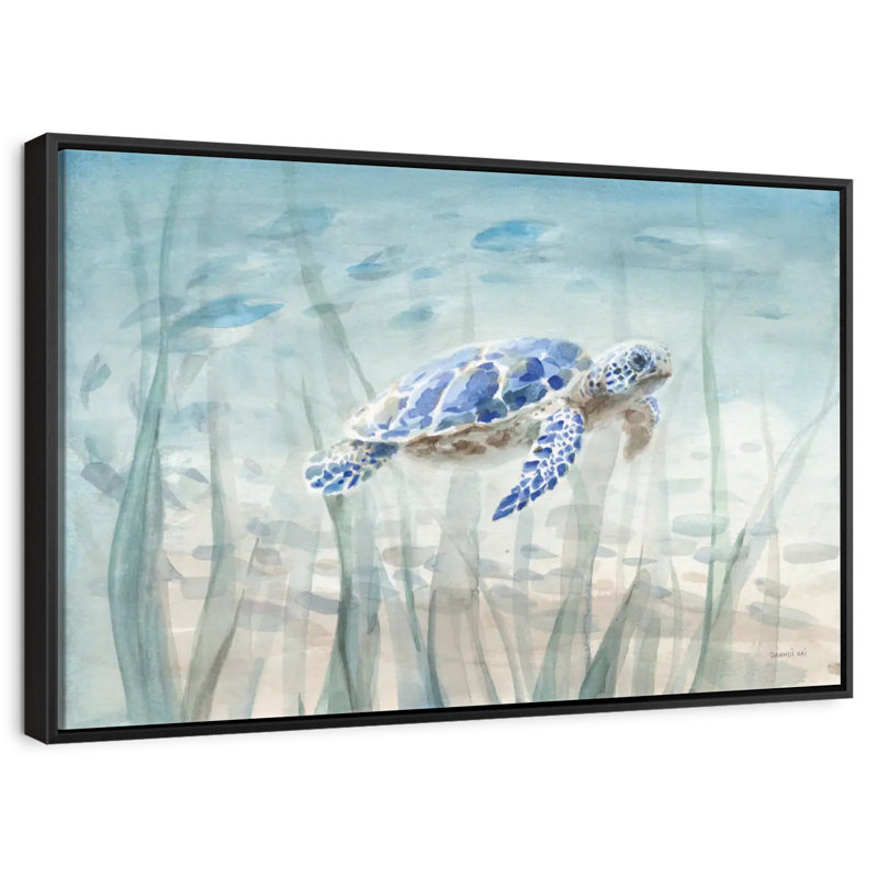 Tortue sous-marine, 46 po x 31 po, Cadre flottant noir