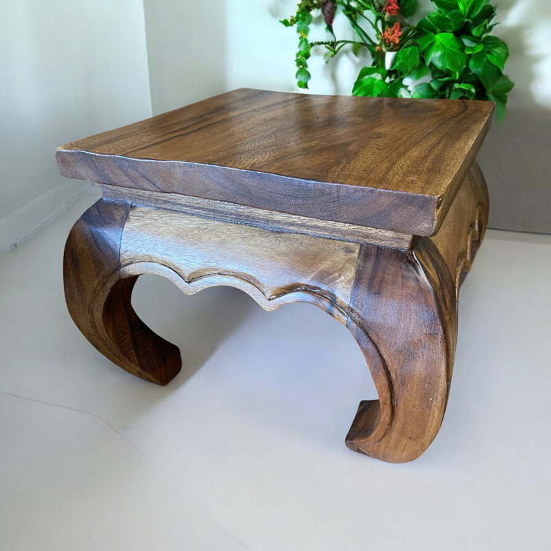 Gratiana Solid Wood End Table, Brown, 10" H x 12" L x 12" D