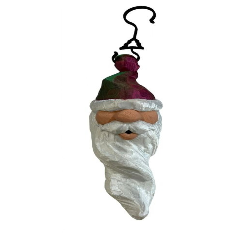 3D Printed Santa In A Red Cap Ornaments