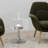 Acrylic Side Table with Stainless Steel Base, C Shaped End Table for Sofa