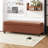 Dark Brown Legged Bench With Storage, Velvet Upholstery, 26.68 Lb Weight Storage Seat , Legs, Weight, Spacious Compartment-469179895