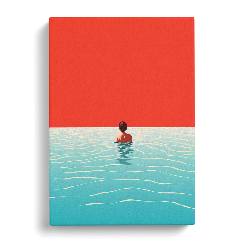 Swimming Minimalism Art No.2 - Wrapped Canvas, 76cm H x 50cm W x 3cm D