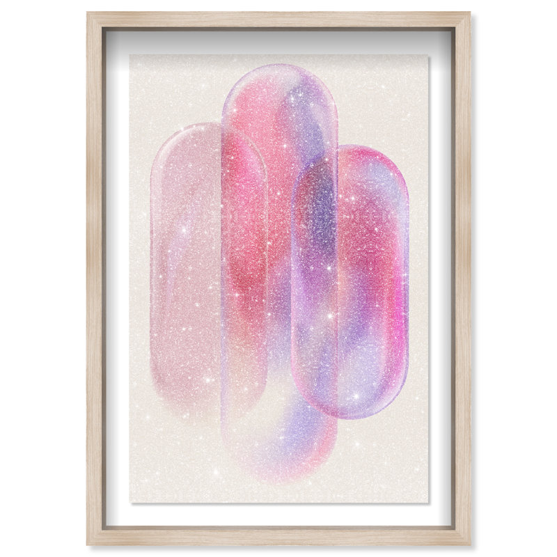 Pink Topaz Gradient Print by Oliver Gal, 16.5"H x 11.5"W, Natural Oak Shadowbox