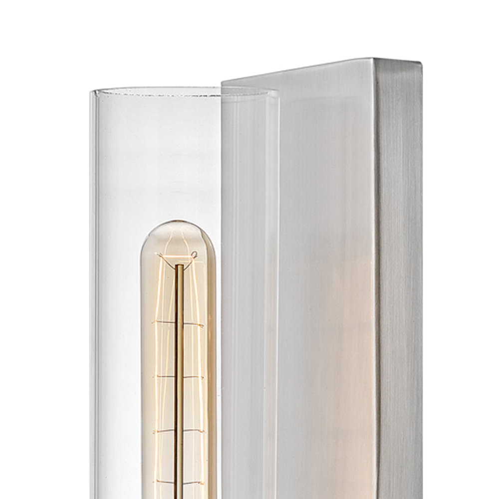 Cala Single Light Glass Dimmable Armed Sconce, Brushed Nickel