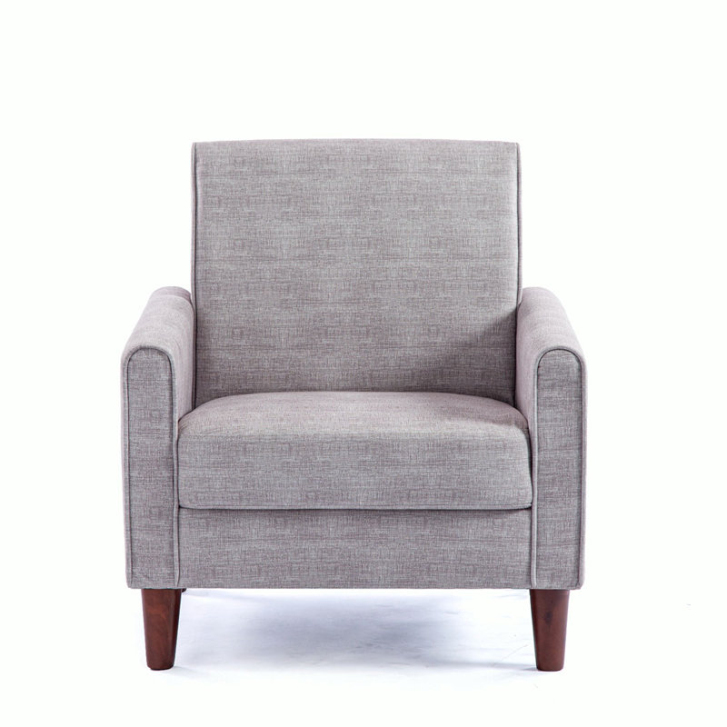 Ruthee Upholstered Armchair, Light Gray 100% Linen