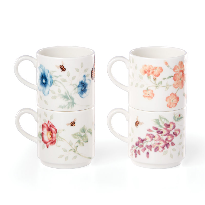 Ensemble de 4 tasses empilables Butterfly Meadow
