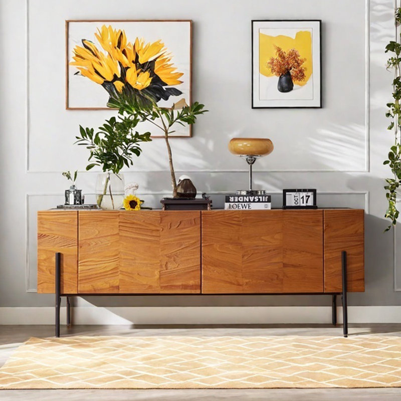 Meuble télé en bois massif au design minimaliste