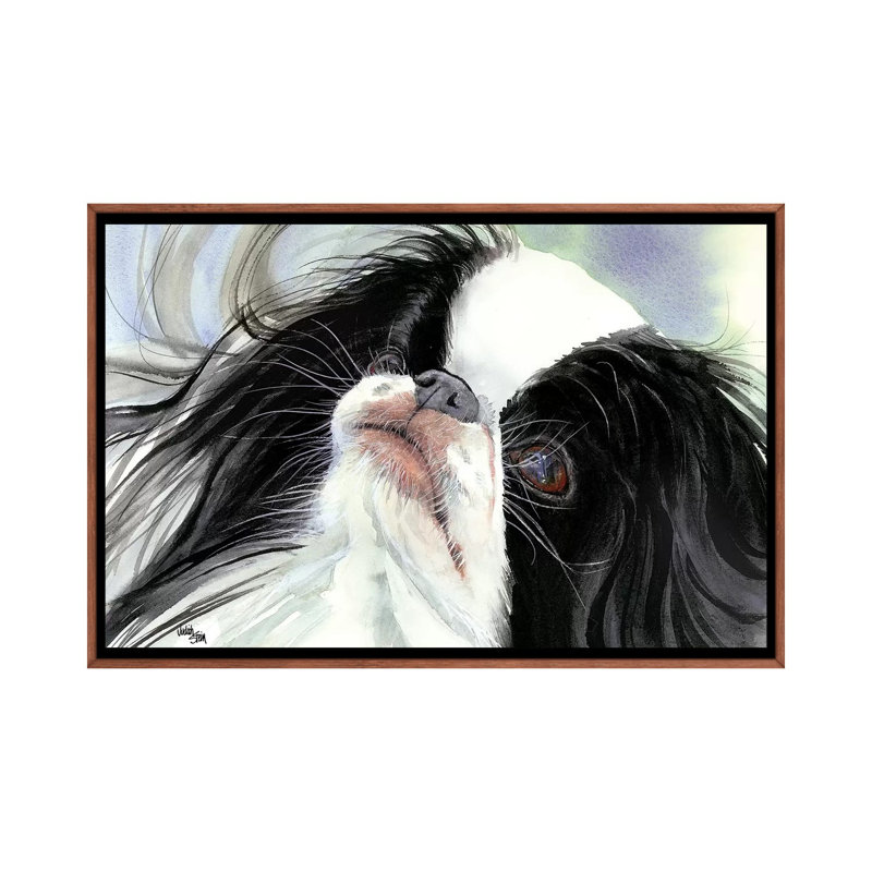 Reproduction d’art « Chin spin-Japanese Chin » par Judith Stein, Pas de tapis, H 24 po x l 40 po x P 1,5 po