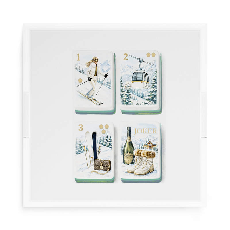 Mahjong Acrylic Decorative Tray, 15"W x 15"D x 2"H