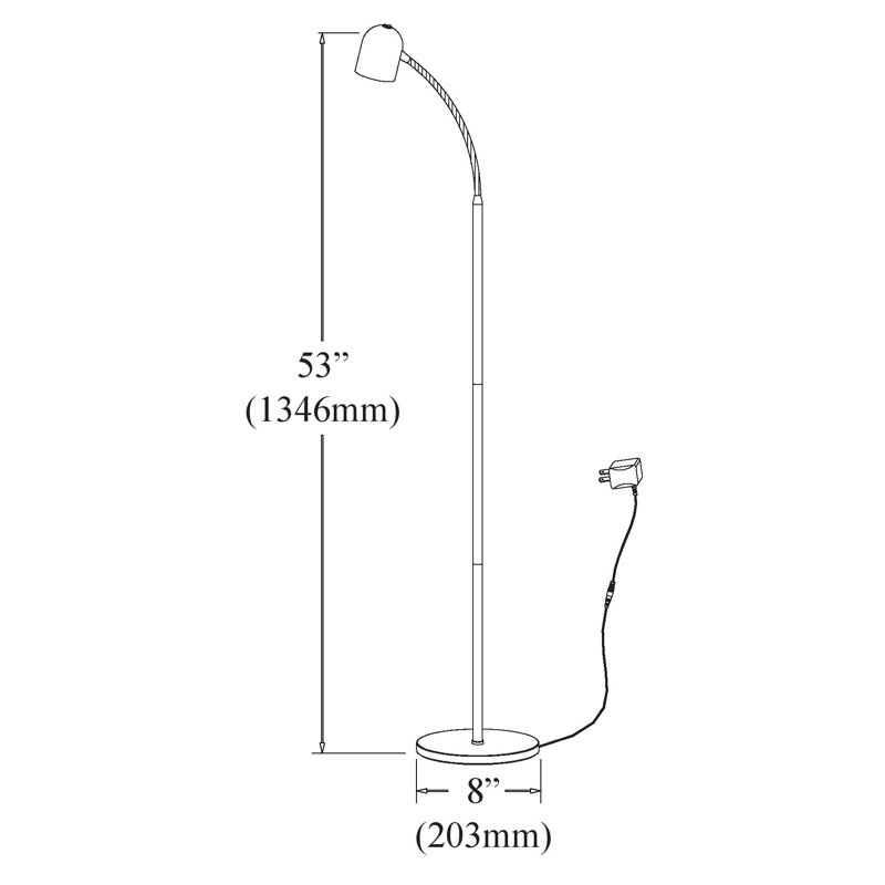 Sam 53'' LED Task Floor Lamp, Black