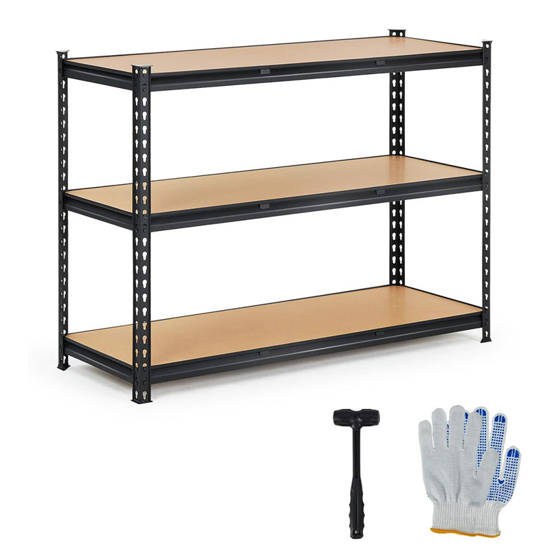 Heavy Duty Garage Shelving Units, 3 Tier Adjustable Storage Shelves Metal Utility Storage Rack, 36" H x 60" W x 24" D