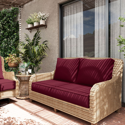 Wynee Outdoor 5'' Loveseat Cushions Bench Seat / Back Cushion, Only Cushions