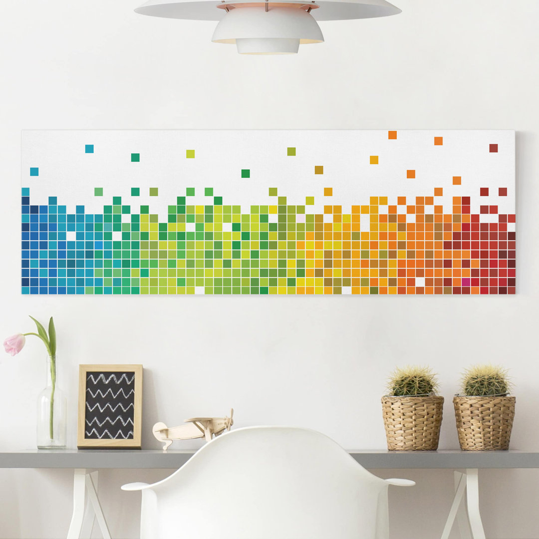 Leinwandbild Pixel Art Rainbow