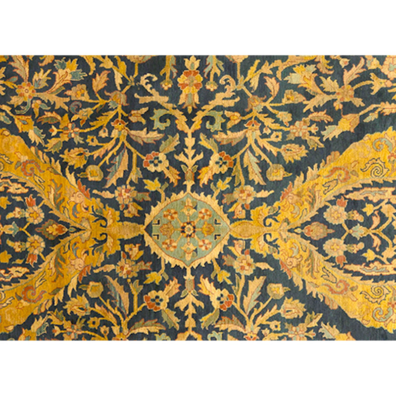High-Quality Hand-Knotted Blue And Red Area Rug