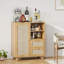 Buffet en rotin avec tablette réglable, buffet avec tiroirs pour le salon, la cuisine, le vestibule-1437017236