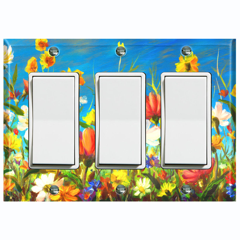 Magnifique plaque murale 3 fleurs