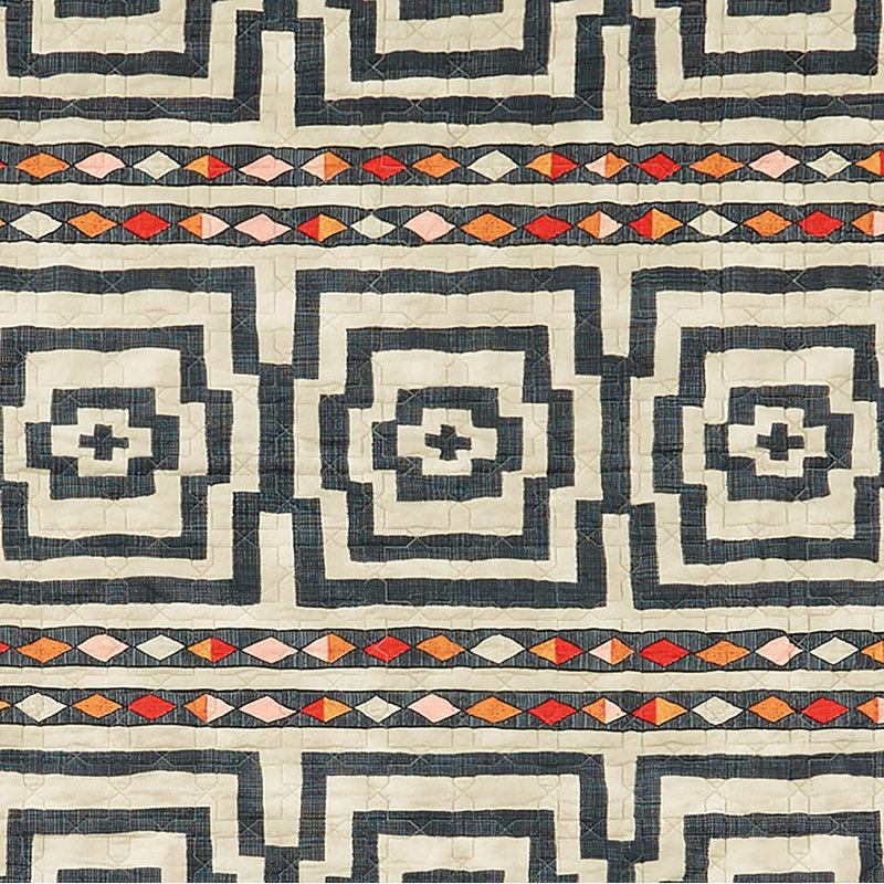 Hypnotic 100% Cotton Boho Lightweight Quilt Set, King Quilt + 2 Shams, Dark Gray/Natural