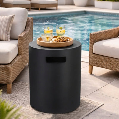 16" Outdoor Round Propane Tank Cover,Black
