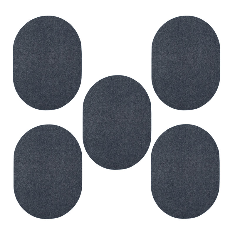 Ensemble de tapis intérieur / extérieur en polyester touffeté à la machine Lorrona, Ovale 2 pi x 4 pi