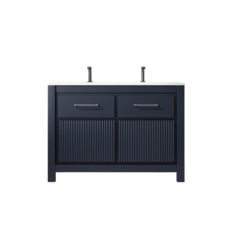 Ensemble de meuble-lavabo double 48 po, Bleu marine