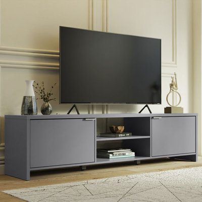 TV Stand Large Media Console with Cable Management for 65, 75 Inch Media Storage Gaming Living Room Entertainment Center Modern Wooden Television Cabinet
