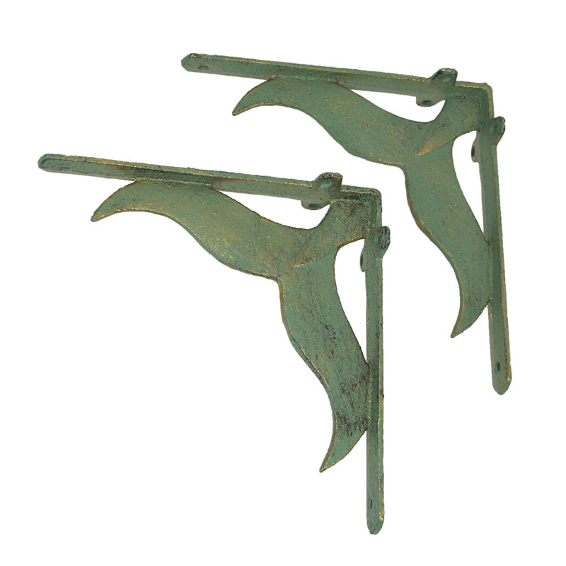 Supports de tablette en fer forgé Martika, Vert
