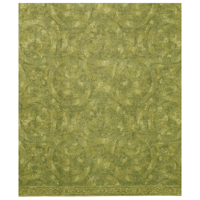 Tapis vert et vert noué à la main de haute qualité, Rectangle 6 pi x 9 pi