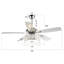 Ventilateur de plafond en cristal à 5 pales de 52 po avec télécommande et ensemble d'éclairage inclus Hotwells-507550181