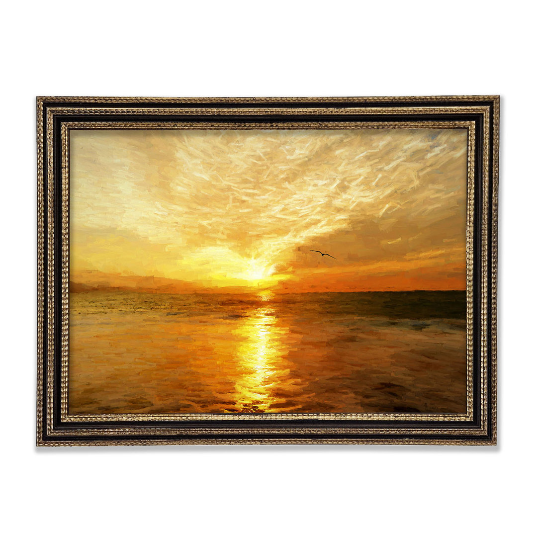 Gerahmtes Leinwandbild Perfect Sunset Ocean