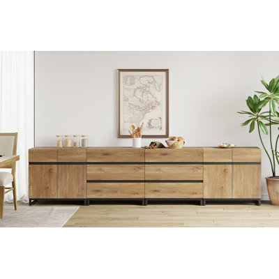 Aadam 4-In-1 Multifunctional Sideboard Buffet with Adjustable Shelves and 6 Drawers by Latitude Run