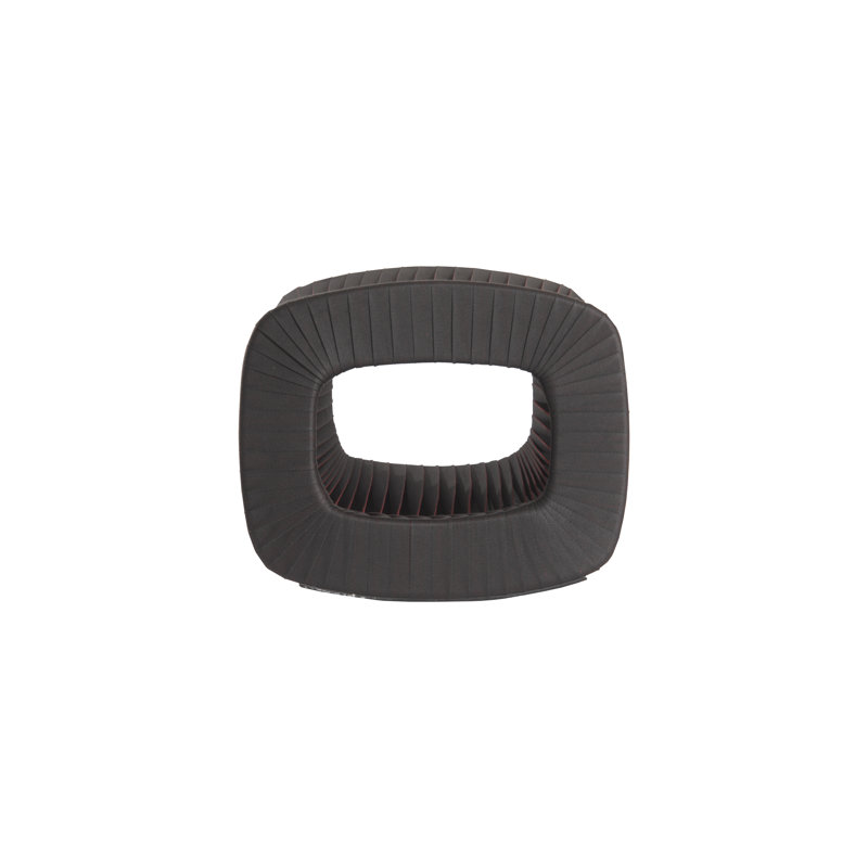 Seat Belt 24" Wide Ottoman, Black/Red Cotton