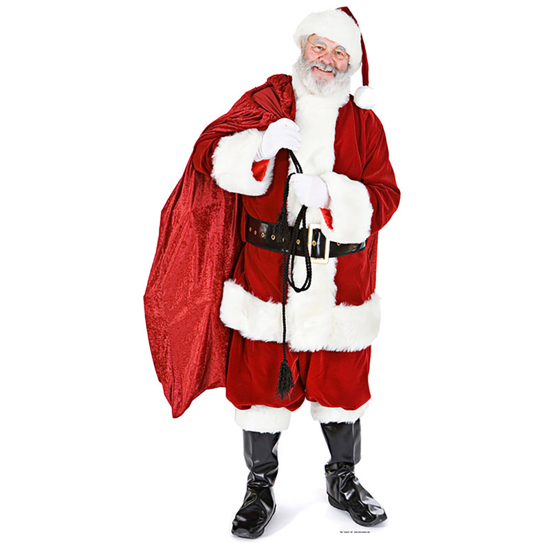Père Noël avec sac de jouets en carton